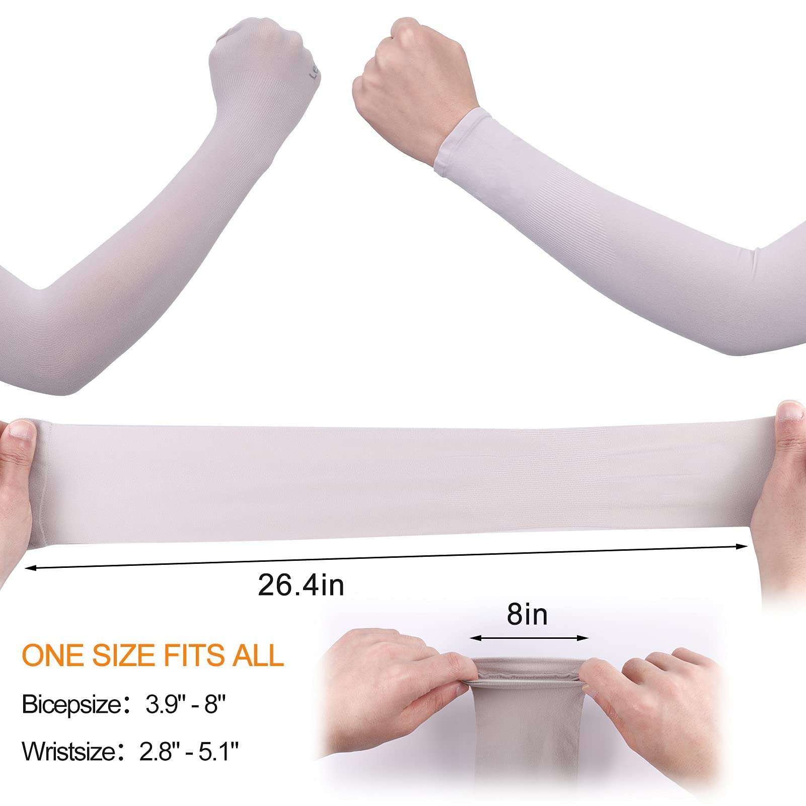 CREPUSCOLO 3 Pairs UV Sun Protection Arm Sleeves- Ice Silk Cooling Sleeves with Thumb Hole Comfortable Long Sleeves Cover Compression Tattoo Cover Sleeves for Men Women Outdoor Sports Cycling Hiking 2