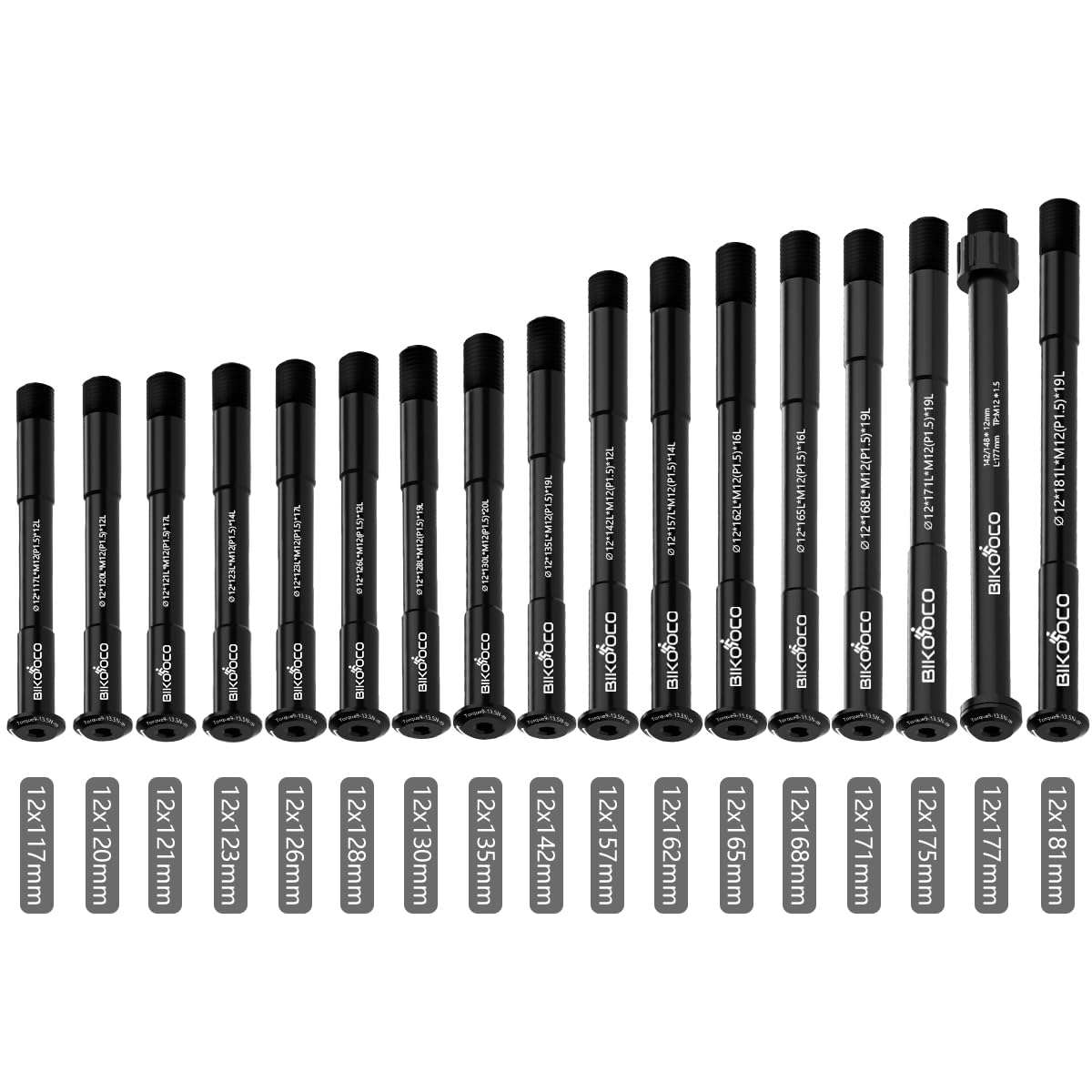 BIKOOCO Bike Wheel Hubs with a Pitch of 1.5 mm Quick Release by Means of an Axle Adapter Booster Fork - 12 mm X 175 mm 4