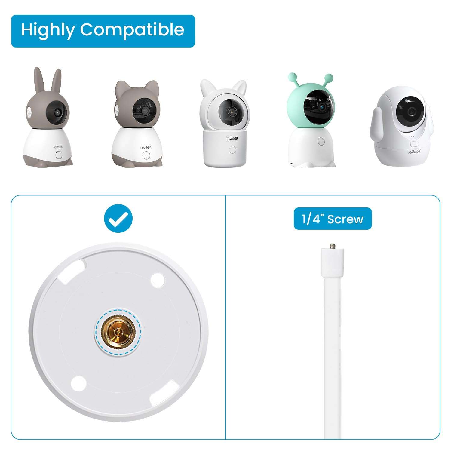 ieGeek Baby Monitor Mount Bracket for Baby 1T/4/5 Baby Camera Holder Holder with a 1/4” Screw,with 21.6" Flexible Gooseneck Arm 5