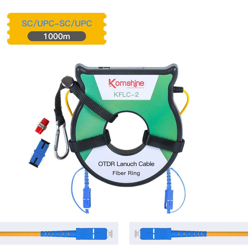 KOMSHINE 0.03dB Loss SM 1310/1550nm OTDR Launch Cable Box Fiber OTDR Rings Single Fiber 1000m SC-UPC/SC-UPC 2