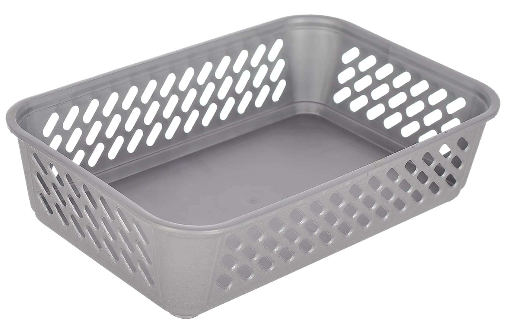 Kuber Industries Multipurposes Super Tidy Plastic Basket, Organizer For Kitchen, Countertops, Cabinets, Bathrooms- Pack of 2 (Grey) -46KM0574 4