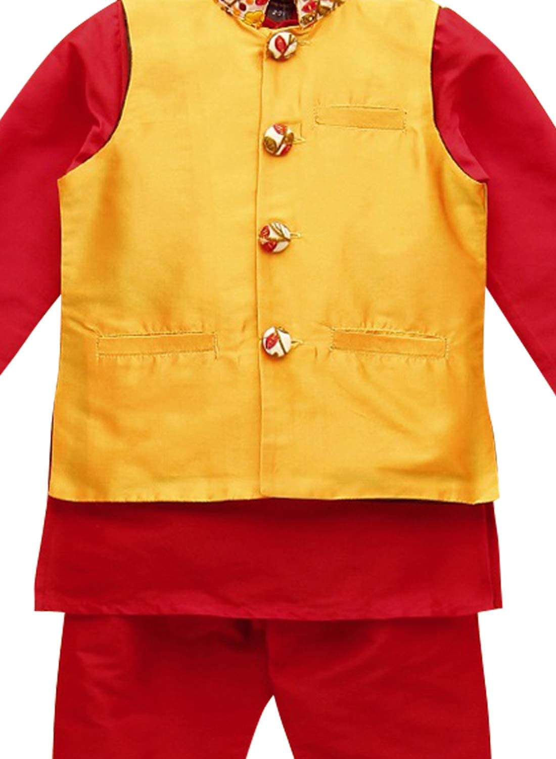A.T.U.N. All Things Uber nice Baby-Boy's Solid Regular Pyjama Jacket Set (BJKP_Red-Amber 1-2 Years) 5