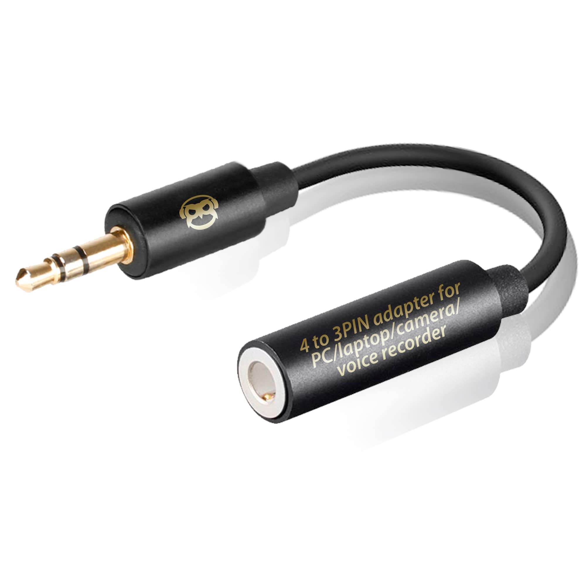 PowerDeWise TRRS to TRS Aux Male to Female Adapter Stereo - TRRS Adapter for iPhone and Android - Microphone 3.5mm Jack Adapter - Male Female Adapter for Lavalier Lapel Microphone 1