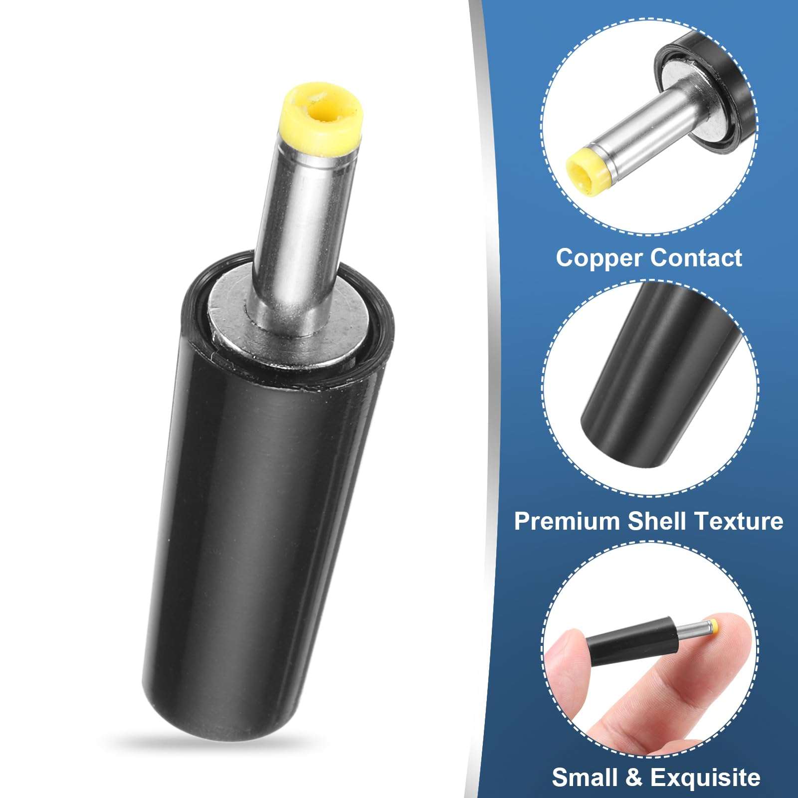 MECCANIXITY 2pcs DC Male Power Adapter Connector, 4.0mm x 1.7mm DC Power Jack Plug Adapter 1.46 Inch for PC, Laptop, Toy, Cellphone, Electronic Devices 4