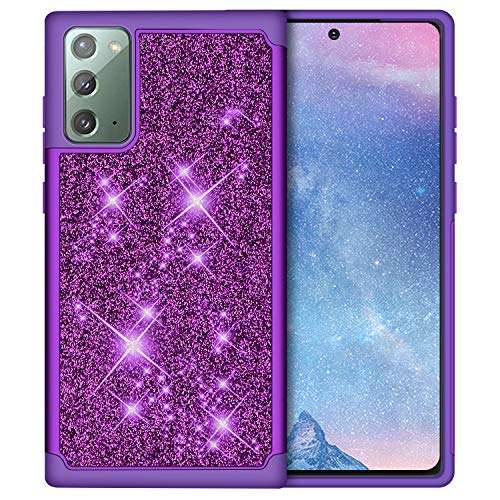 J&D Case Compatible for Samsung Galaxy Note 20/Galaxy Note 20 5G Case, Sparkling Glittering ArmorBox Dual Layer Shockproof Hybrid Protective Rugged Case, not for Galaxy Note 20 Ultra 4