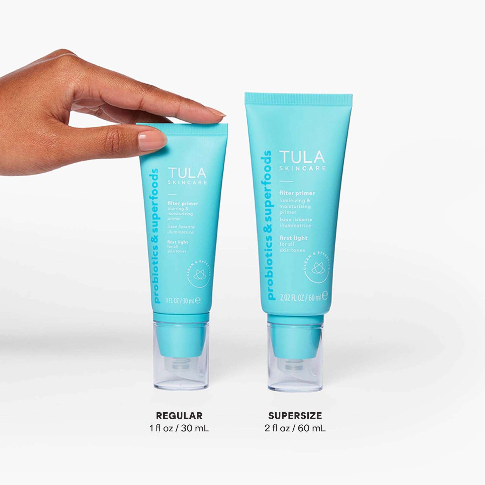 TULA Skin Care Face Filter Blurring and Moisturizing Primer - Supersize First Light, Evens the Appearance of Skin Tone & Redness, Hydrates & Improves Makeup Wear, 2.02fl oz 4