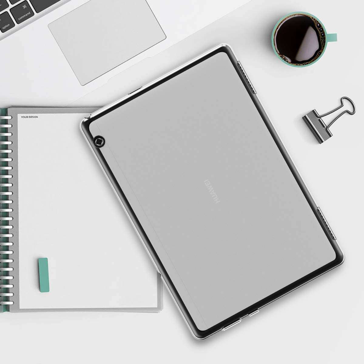 kwmobile Case Compatible with Huawei MediaPad T5 10 Case - Soft TPU Back Protector Cover for Tablet - Transparent 2