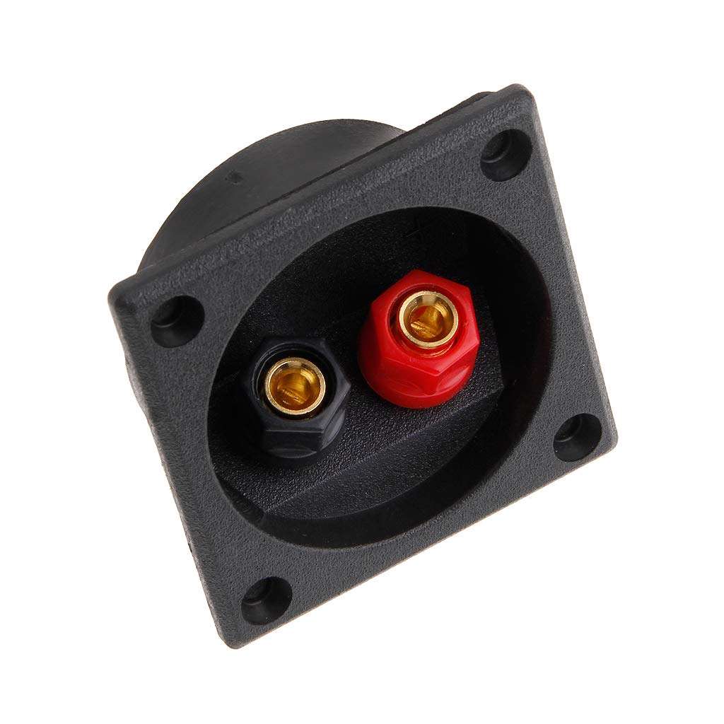 Pinhaijing Square Shape Double Binding Post Speaker Box Terminal Cup Black and Red 5