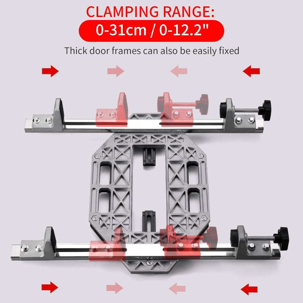 BAUSATZ Door Hinge Jig Woodworking Hole Opener Positioning Door Lock Jig Alloy Hole Opener Door Hinge Tool Door Installation Locator Door Jig Hinge Guide Hole Opener Template Door Hanging Tools 4