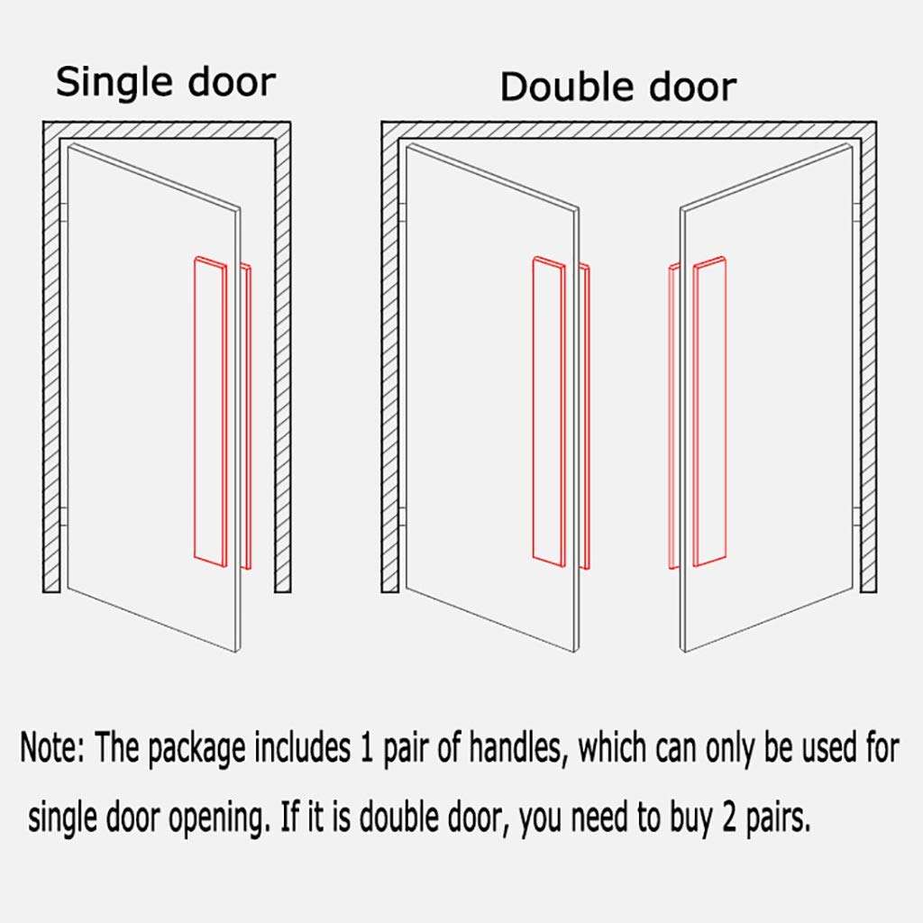 Brushed Stainless Steel Square Tube Office Glass Door Handle/Wooden Door Handle/Push-Pull Door Handle - Gold, 8 Sizes (Size : 1200×800mm) 6