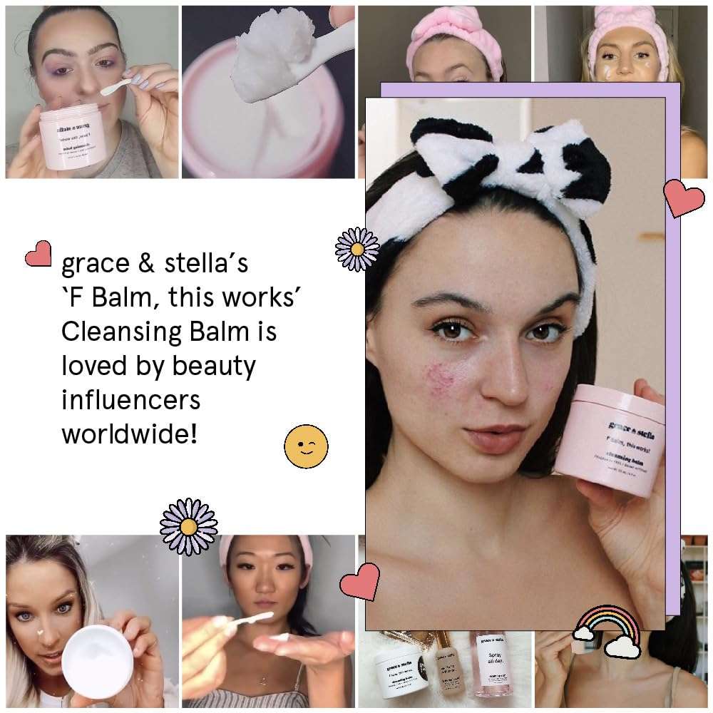 grace & stella Cleansing Balm - Oil-Based Makeup Remover - Gentle & Moisturizing Facial Cleanser, Non-Stripping Formula for Double Cleansing Heavy Makeup - Vegan Fragrance-Free Skincare (164g / 5.8oz) 6