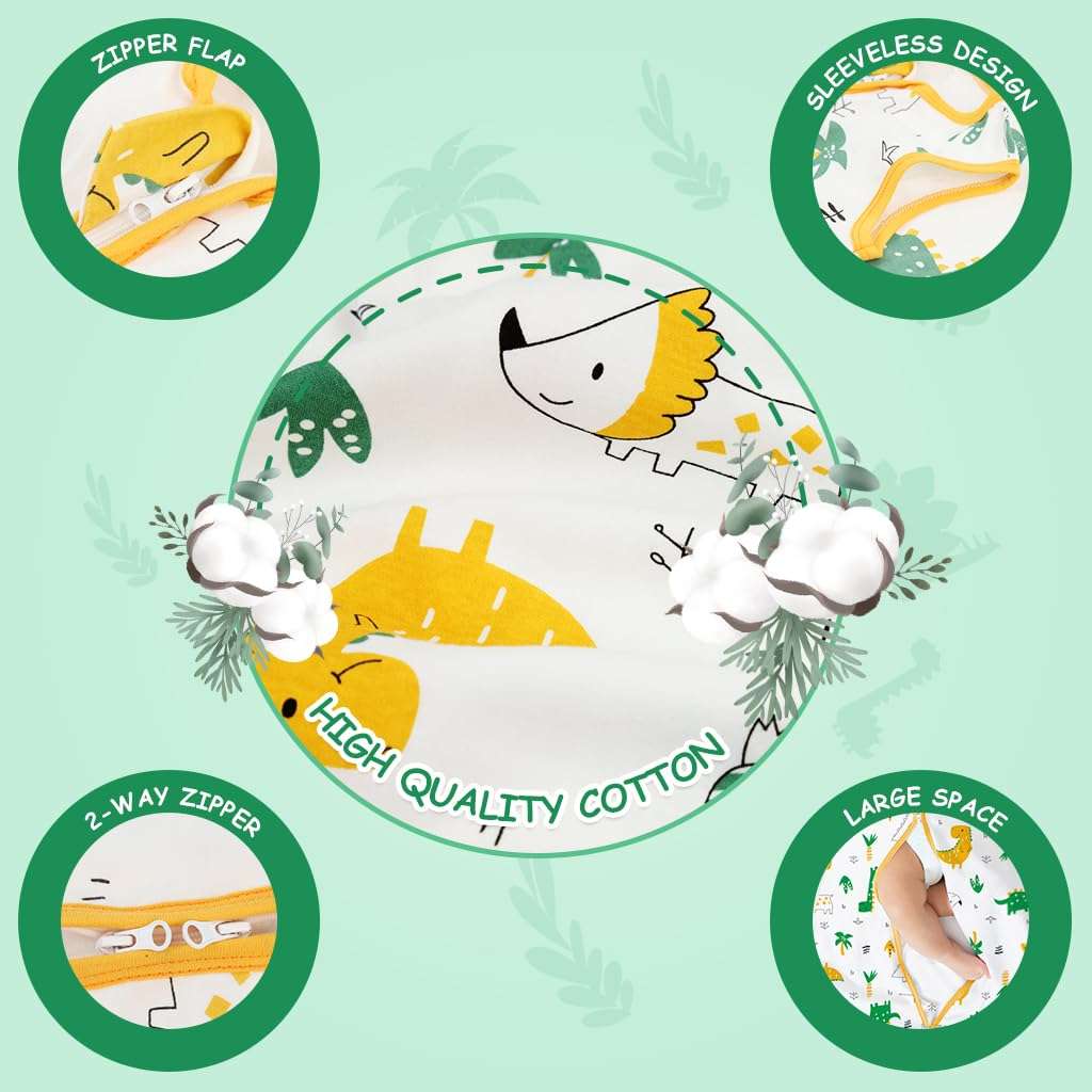 SNOWIE SOFT® Baby Swaddles for Newborns,100% Cotton Baby Swaddle Wrap for Newborns Arms Up Sleeping Blanket Zipping Sleeping Bag 3