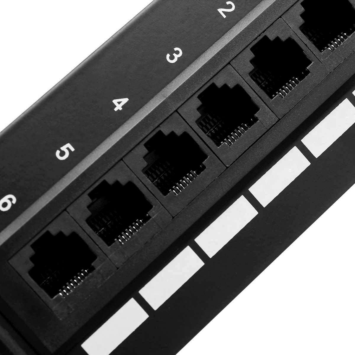 Cmple – 12 Port Cat5e, Cat 5 Vertical Mini Patch Panel Network Wall Mount Punchdown Category 5e Bracket Surface 110 Type (568A/B Compatible) 6
