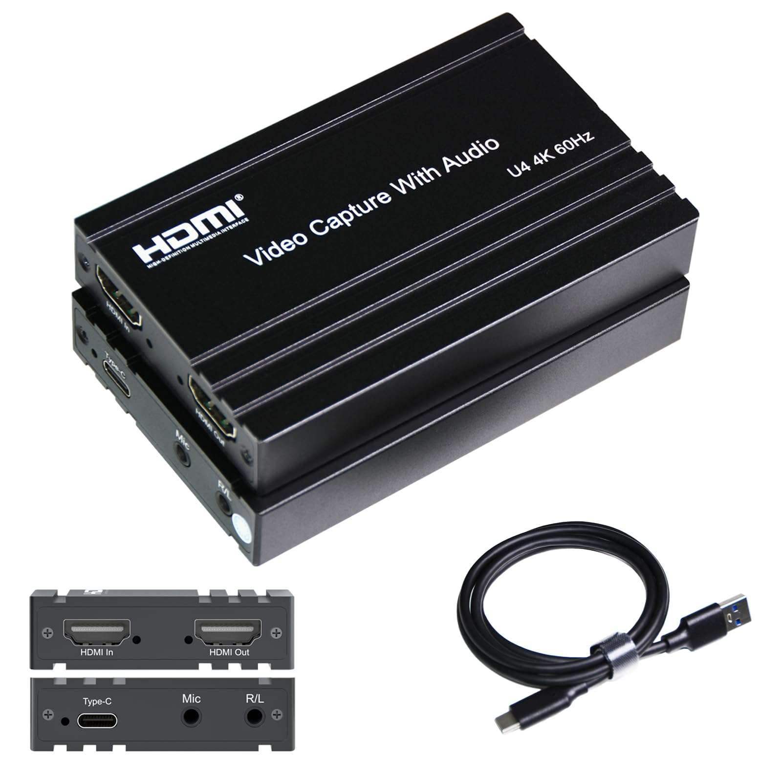 ORIVISION 4K60 HDMI Capture Card for Streaming,4K HDR10 Passthrough,4K Cam Link for Recording,Type C USB Audio Video Game Capture Card Device for Nintendo Switch/PS4/5/Xbox,Windows/MacOS/OBS/VLC/Vmix 1