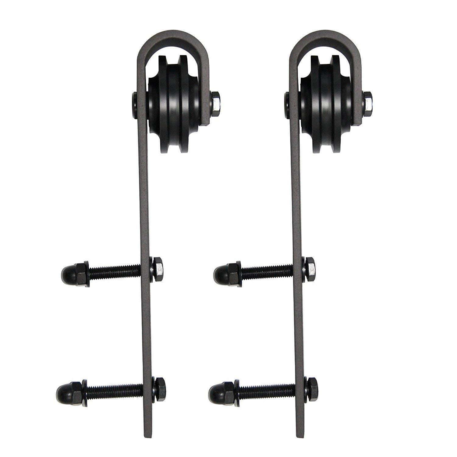 SARTODOORS Sliding Closet Barn Bypass Doors 72 x 80 inches | Quadro 4002 Cognac Oak with Frosted Glass | Sturdy 6.6ft Rails Hardware Set | Wood Solid Bedroom Wardrobe Doors 5