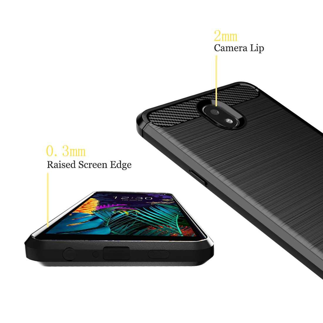 Dzxouui for LG Escape Plus case,LG K30 2019/Arena 2 case,Protective Phone Cover Shockproof Soft TPU Cases for LG K30 2019/X2 2019/Arena 2/Tribute Royal/Journey LTE/Escape Plus(DL-Black) 4