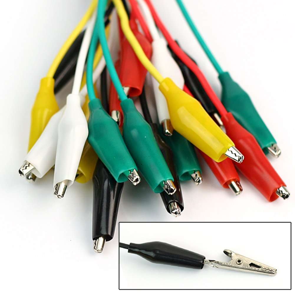 Ardest Colored Light-duty Jumpers Cable Wire Test Leads with Alligator Clips For Circuit Board Works Home Experimenter or the Professional 2