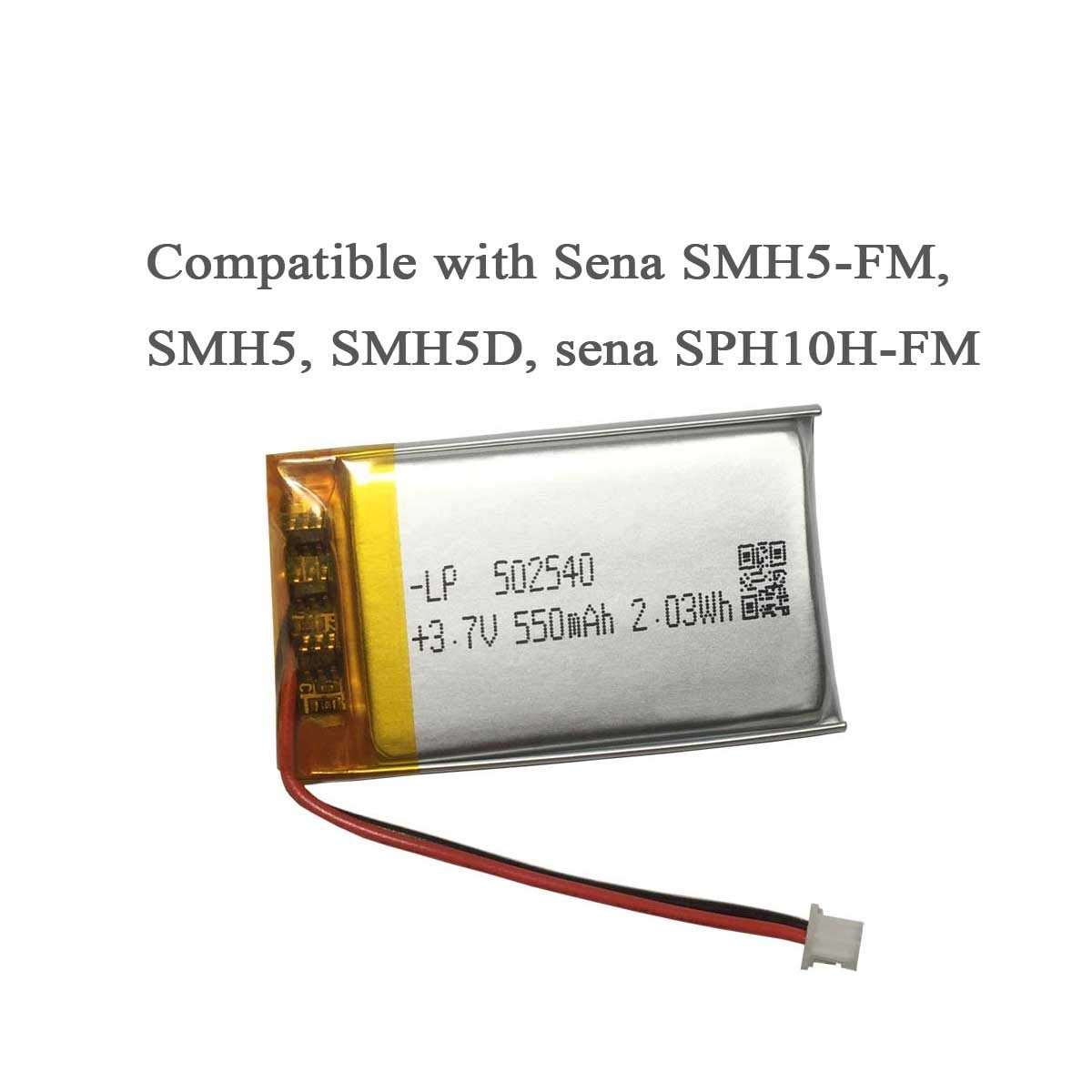 AOLIKES 502540 550mAh Battery Replacement for Sena SMH5 FM, SMH5D FM,SPH10H FM Motorcycles Bluetooth Headset, ICP40 25 40P Battery Replacementf for Nextbase 312GW Dash cam 2