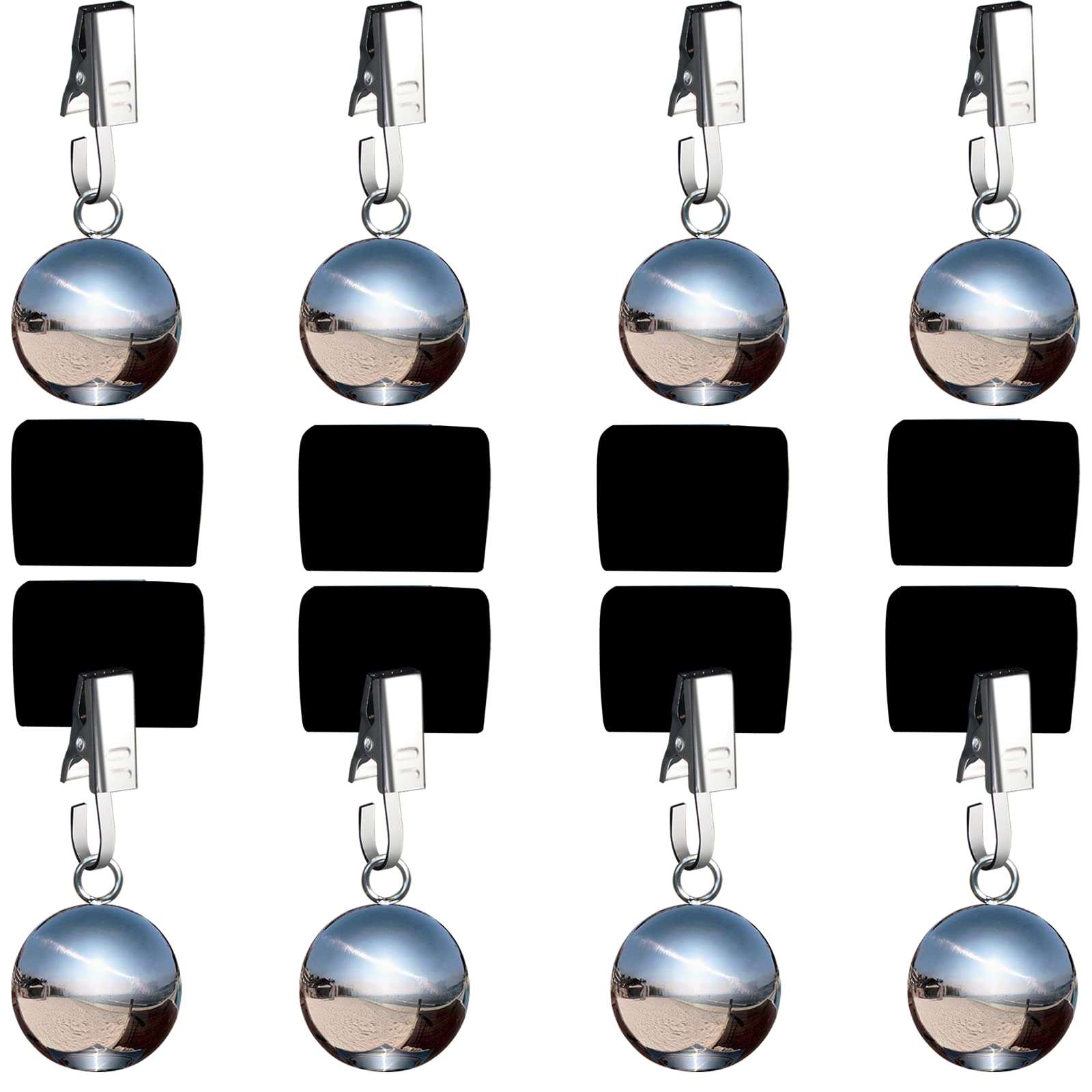 XILAOTOU 8 Pieces of Shower Curtain Weights, with a Total Weight of 0.65 pounds Heavy Premium Shower Curtain Clip Added Weights, with a 0.35 inch Thick Anti-Collision Rubber Sleeve 1