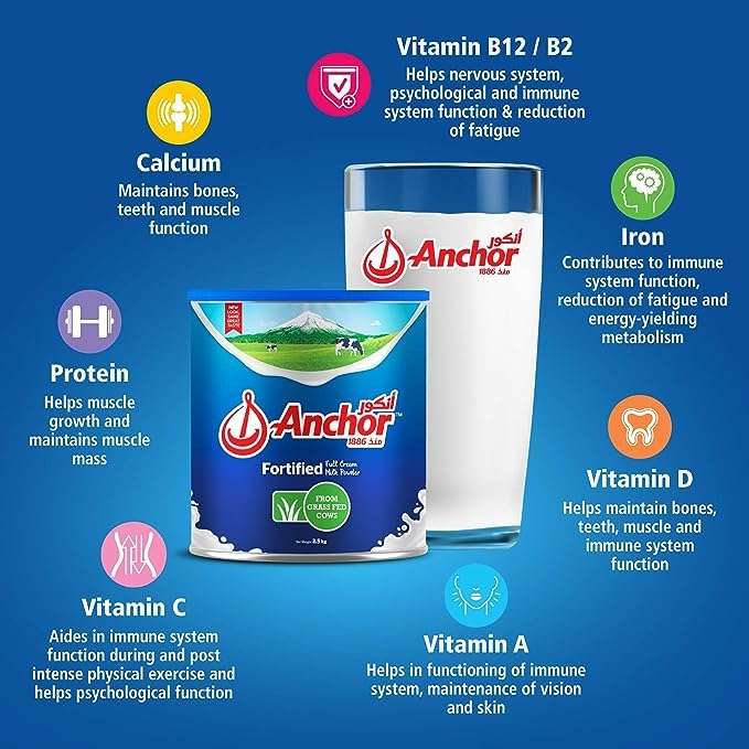 Anchor's Fortified Milk Powder Filled With The Goodness of Nature and Fortified With Minerals and Vitamins With no Preservatives Added, 2.5kg 3