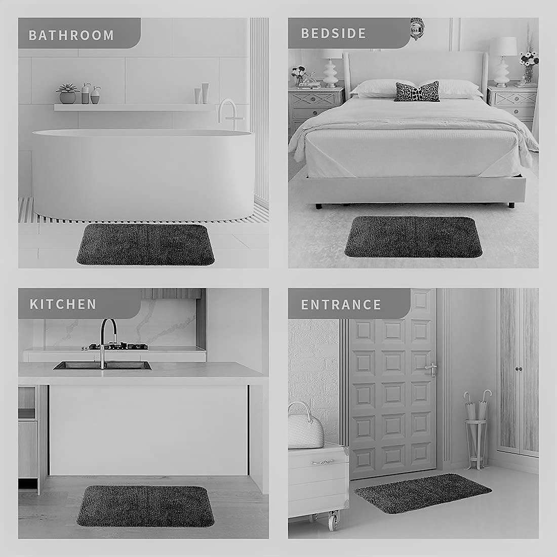 Scores Micro Anti Slip Striped Bath Mat, Doormats & Entrance gate Combo Pack of 2 pcs (Red) 5