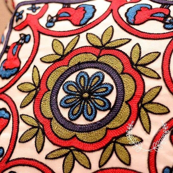 FIDROX Comfortable Soft Big Embroidery Cushion Cover Case Pillowcases Decorative Square Throw Pillow Case Protectors for Home Decorating Bedroom Living Room Pack of 1 4