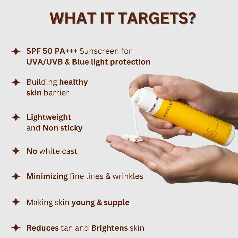 YorNeza Skin Care Kit | Face wash 100 ml +Glow Serum 30 ml + Sunscreen SPF 50-50ml 6