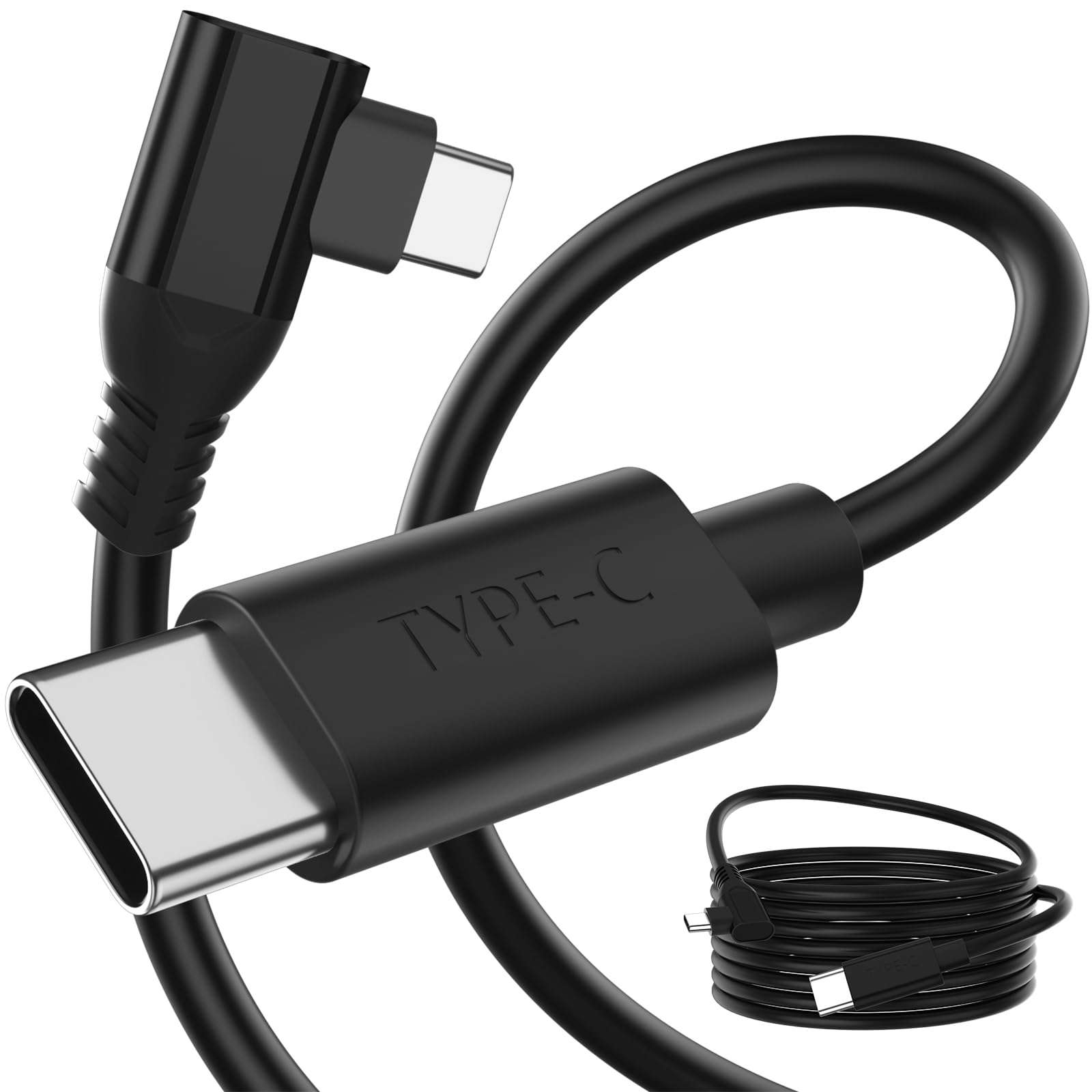 TOPAUX for iPhone 16e Wallet Case USB C Cable 240W 10ft Fast Charging for VR Headset Laptop 140W USB C to C Cable for MacBook Pro Type C Right Angle Power Cord 100W for Chromebook PD Wire for iPhone 3