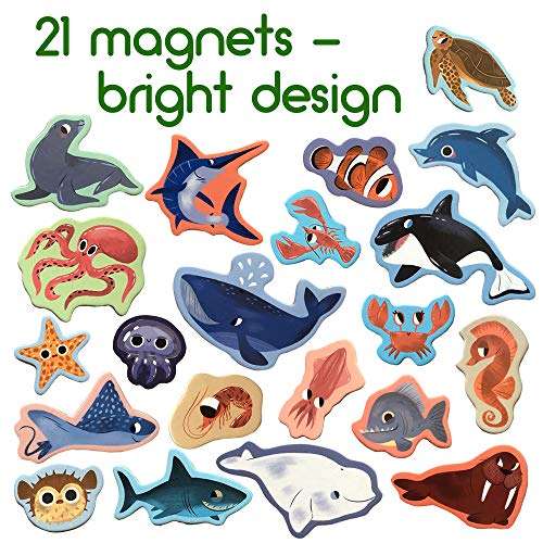 magdum Toy SEA Animals - Animal Magnets for Kids -Real Large Fridge Magnets for Toddlers- Magnetic Educational Toys Baby 3 Year Old Baby Learning Magnets for Kids- Kid Magnets Magnetic Theatre 3