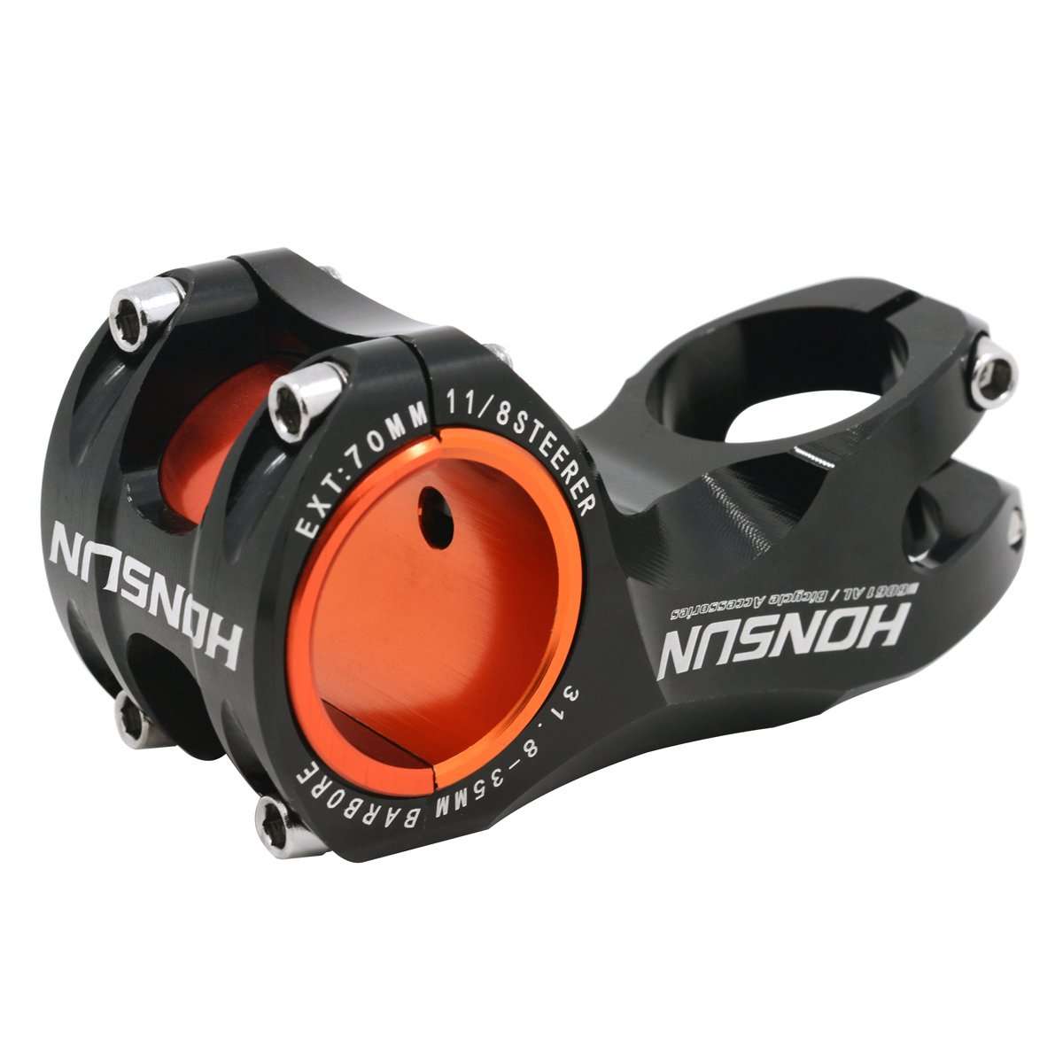 Felice Acekit Aluminum Alloy 31.8mm 7 Degree Bicycle Stem for Road Bike AM XC Mountain Bike with 1 1/8 Steer Tube and 1 1/4 Handlebar (Black II) 5