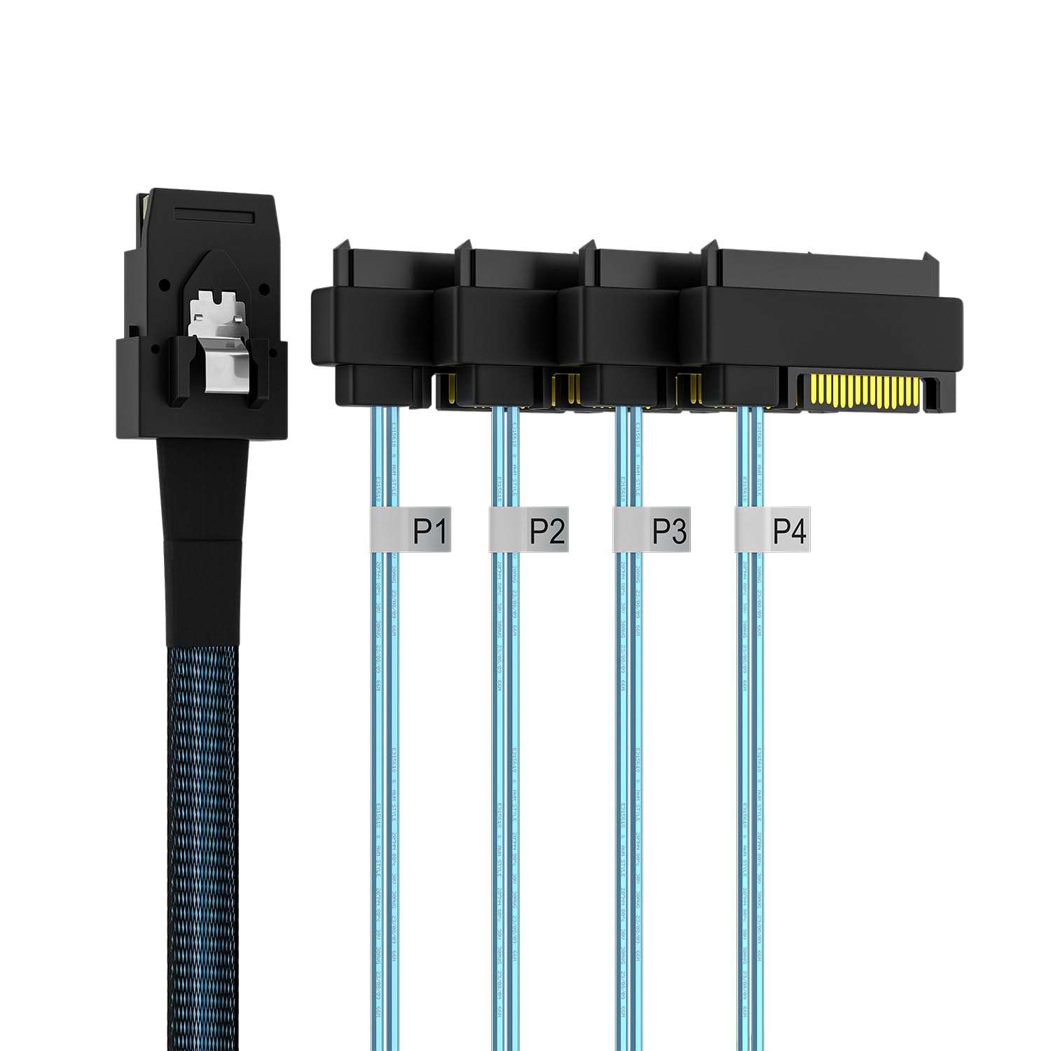 OIKWAN Mini-SAS to SAS-Cable: 1M SFF-8087 to SAS SFF-8482 Connector 4X SAS 29Pin with SATA-Power Adapter Cable (3.3FT)… 5