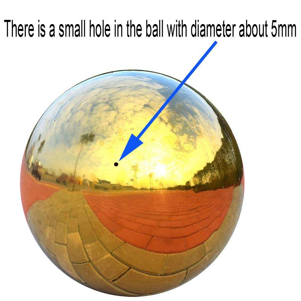 25 cm/10 inch Garden Sphere Mirror Gazing Ball,Red Stainless Steel Polished Reflective Smooth Hollow Globe Ball,Durable Colorful and Shiny Decorations Addition to Garden Patio Yard Home 5