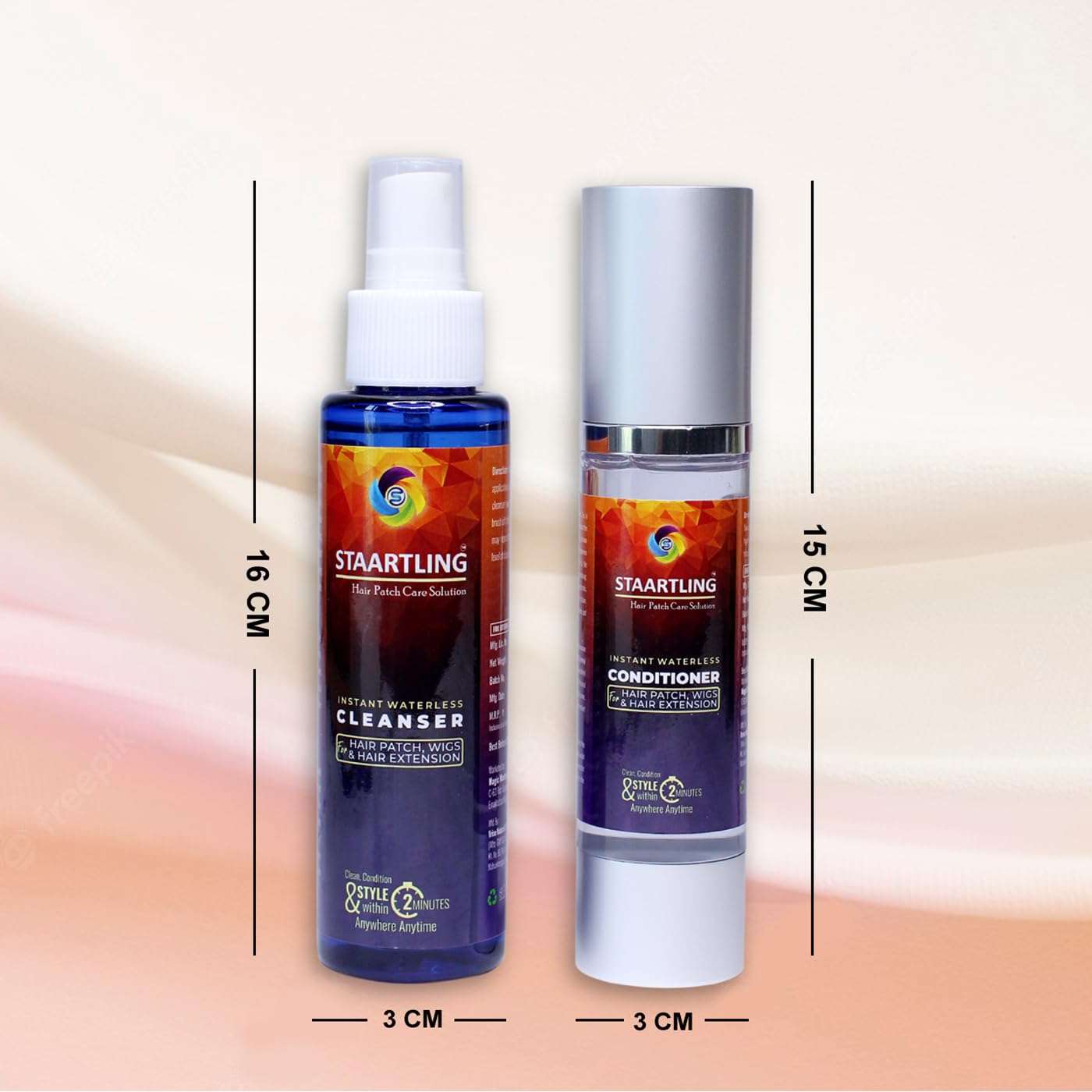 Confidence Hair Patch/Wig/Extension Care Solution Instant Waterless Cleanser and Conditioner Pack of 1 3