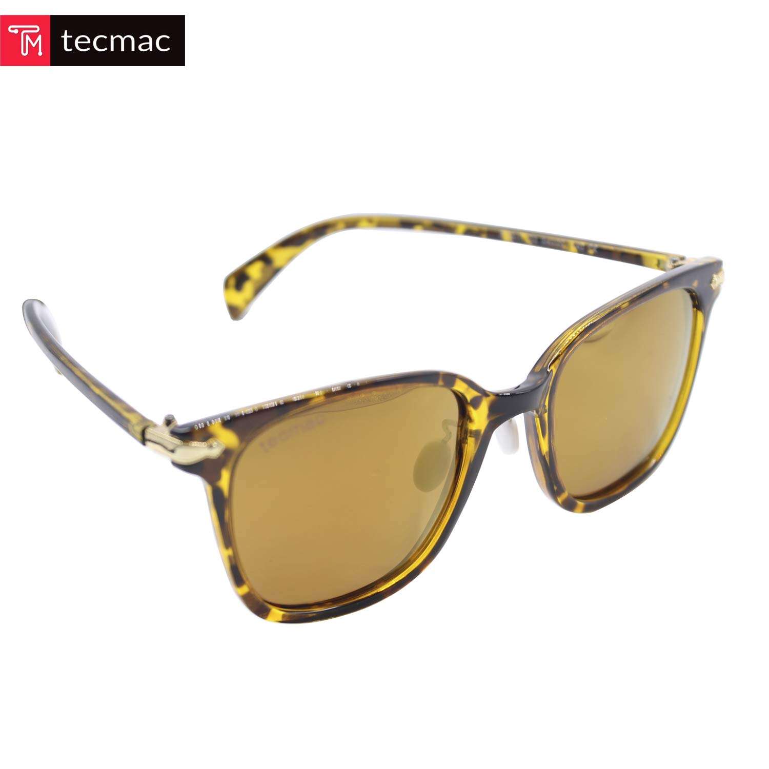 TecMac P0811 Wayfarer UV400 Polarized Mirror Lens Leopard Print Design Sunglasses for Unisex for Driving, Fishing, Outdoor Activities (Brown) 3