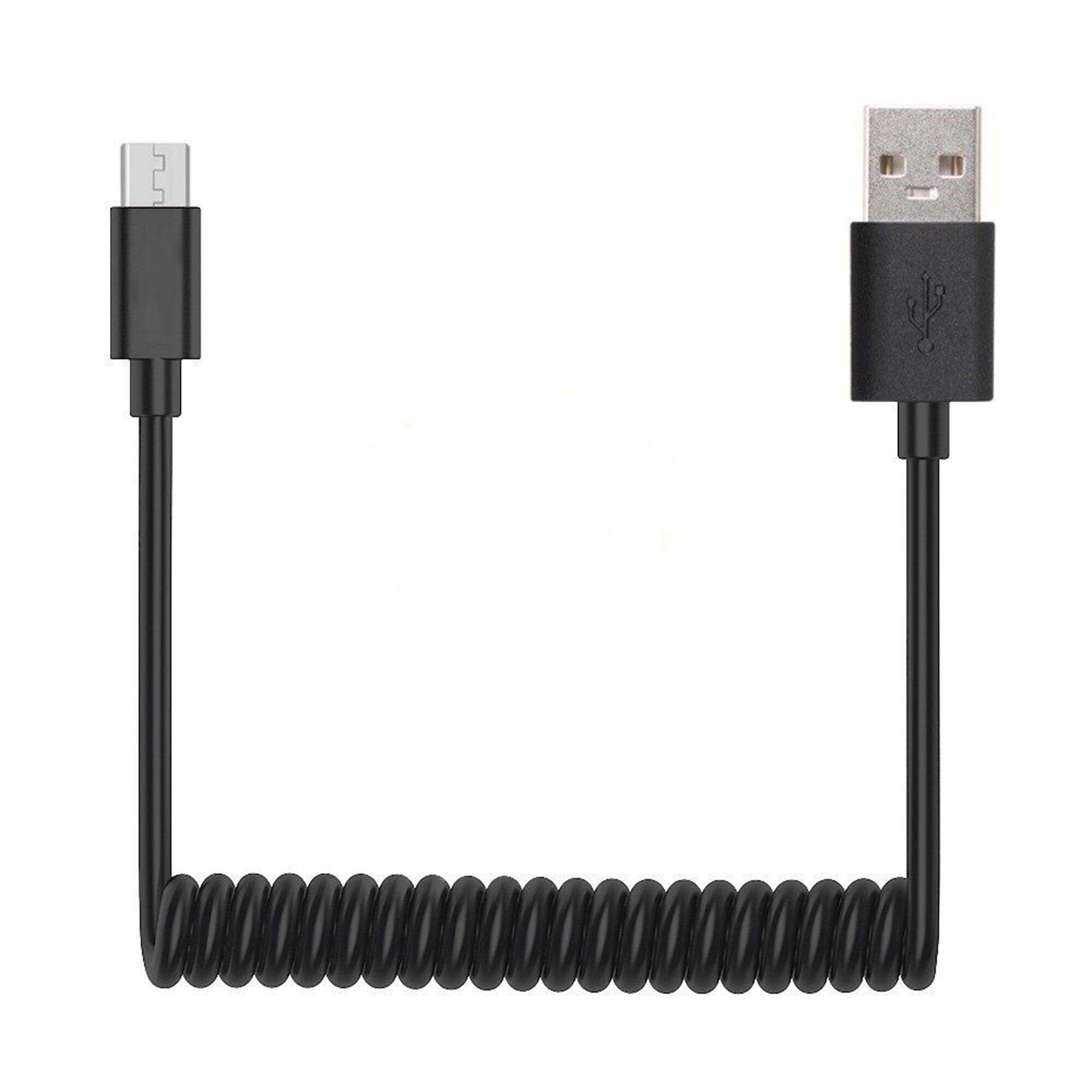 HomeryGardens USB 2.0 - Micro-USB to USB Coiled Cable – Extends from 1ft to 3ft – High-Speed Male A to Micro B, Black 1