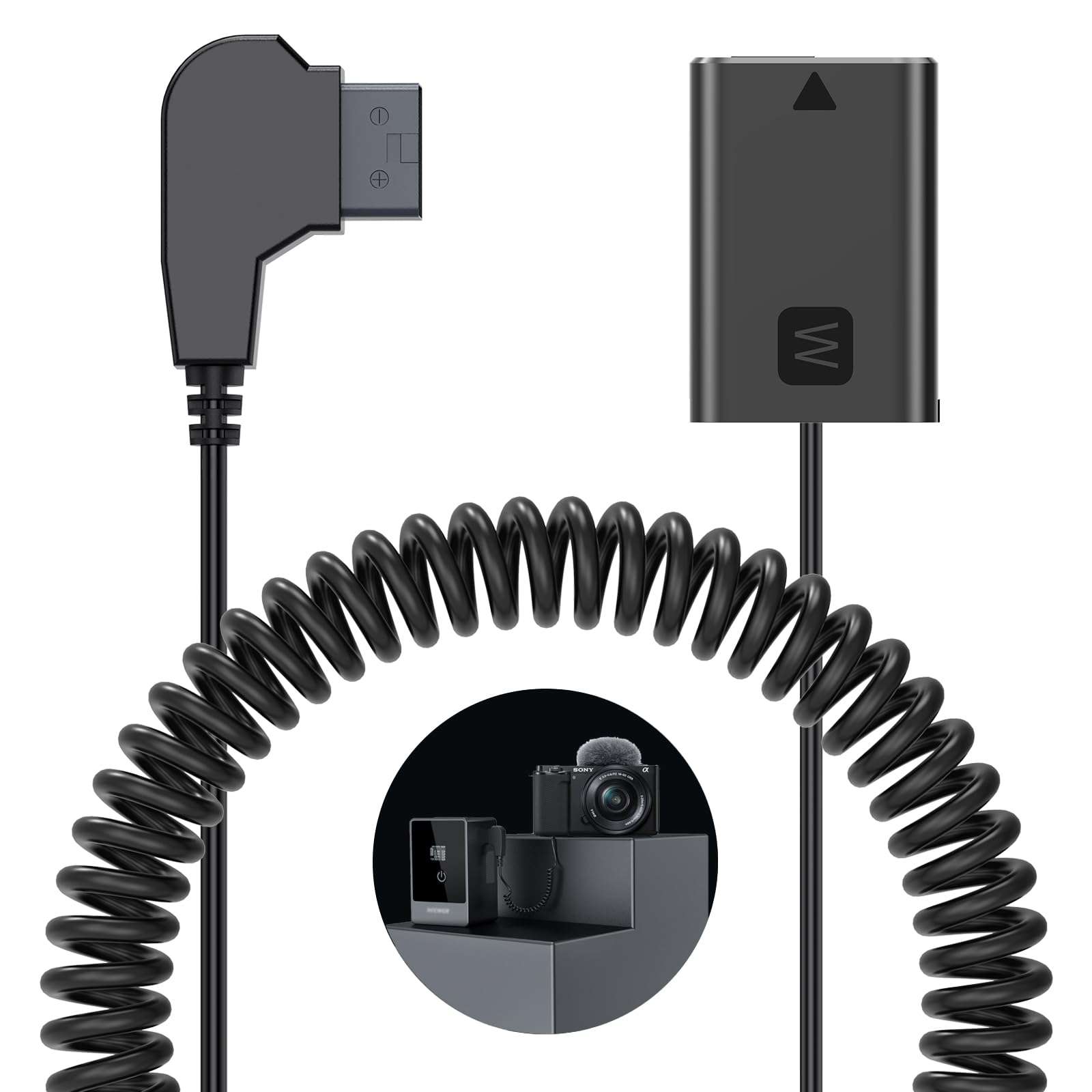 Gonine NP-FW50 Dummy Battery with D-TAP Port, Compatible with Sony Alpha ZV-E10 ZVE10 A6400 A6000 A5100 A6100 A6300 A6500 A7 A7II A7S A7SII RX10 II IV Cameras. 1