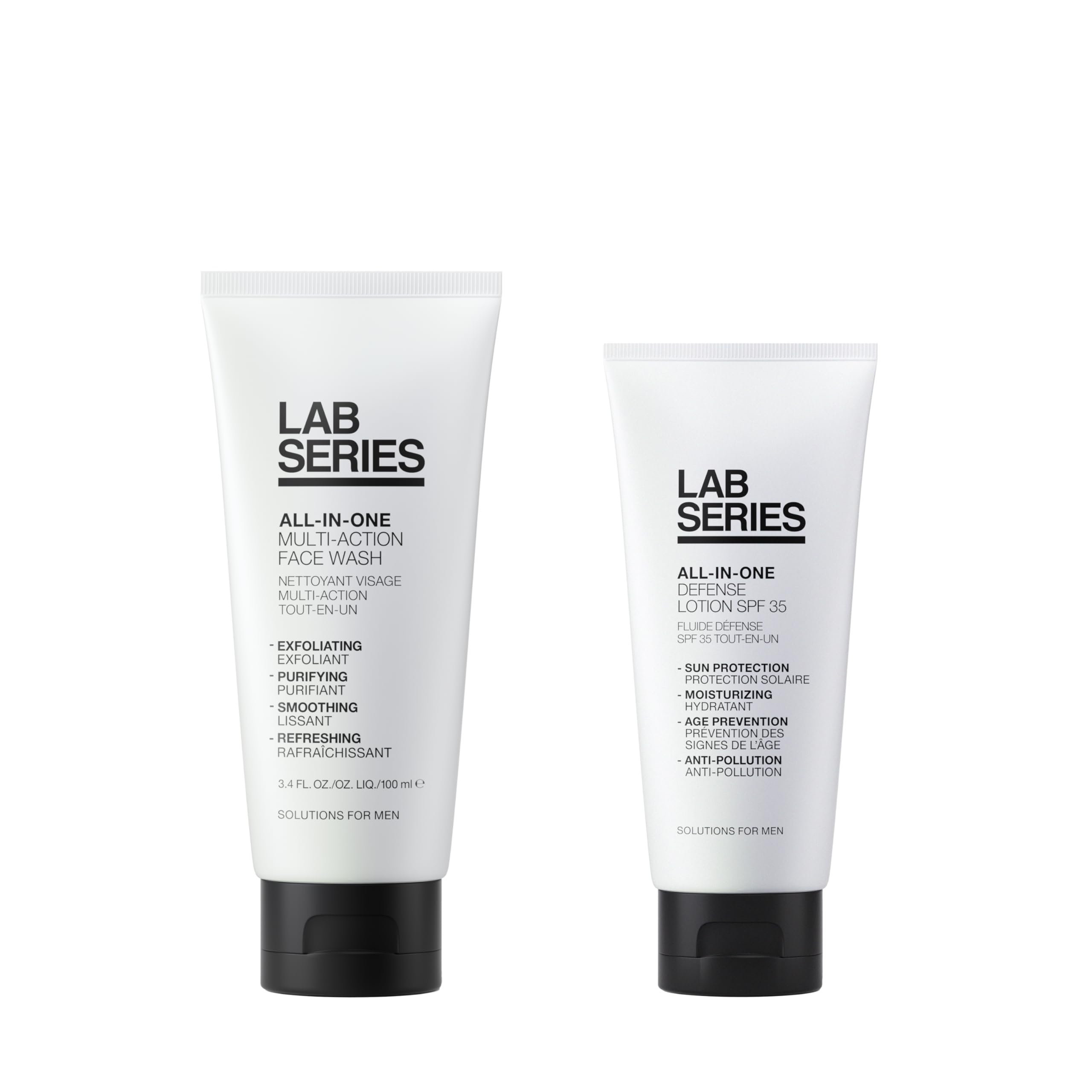 Lab Series Men's Daily Skincare Set - All-In-One Duo – Face Wash 3.4 Fl Oz & Face Moisturizer with SPF 35 3.4 Fl Oz​ 1