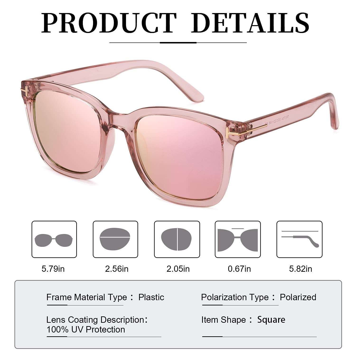 Myiaur Fashion Sunglasses for Women Polarized Driving Anti Glare UV400 Protection Stylish Design 4