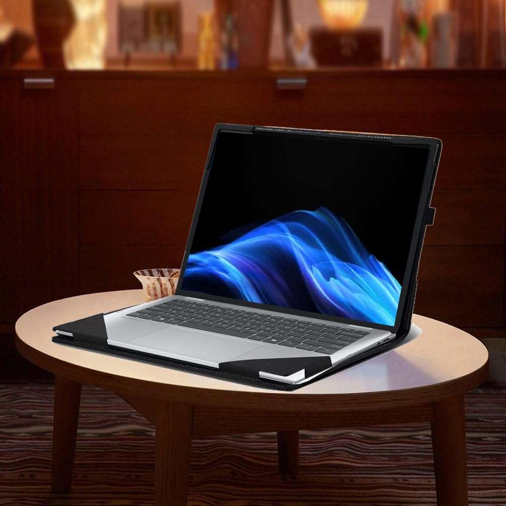 Laptop Case for HP OmniBook 5 Flip 2-in-1 Laptop 14-fp0000 14-fp0057nr 14"|OmniBook 5 Laptop Next Gen AI 14-hexxx[Not Other Models] PU Leather Protective Bag Detachable Shell (Dark Gray) 4