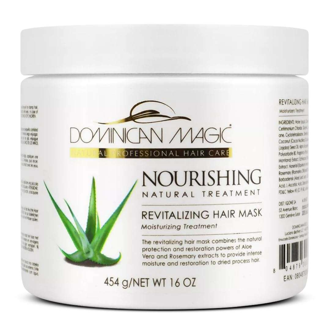 DOMINICAN MAGIC Nourishing Revitalizing Hair Mask with Aloe Vera, Hair Treatment, Deep Repair & Revitalize for Dry, Damaged Hair, All Hair Types, 16oz 1