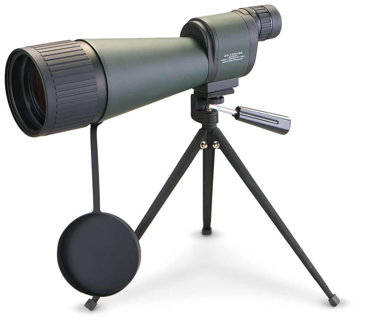 BARSKA Benchmark 25-125x88 Waterproof Straight Spotting Scope, Green/ Black 1