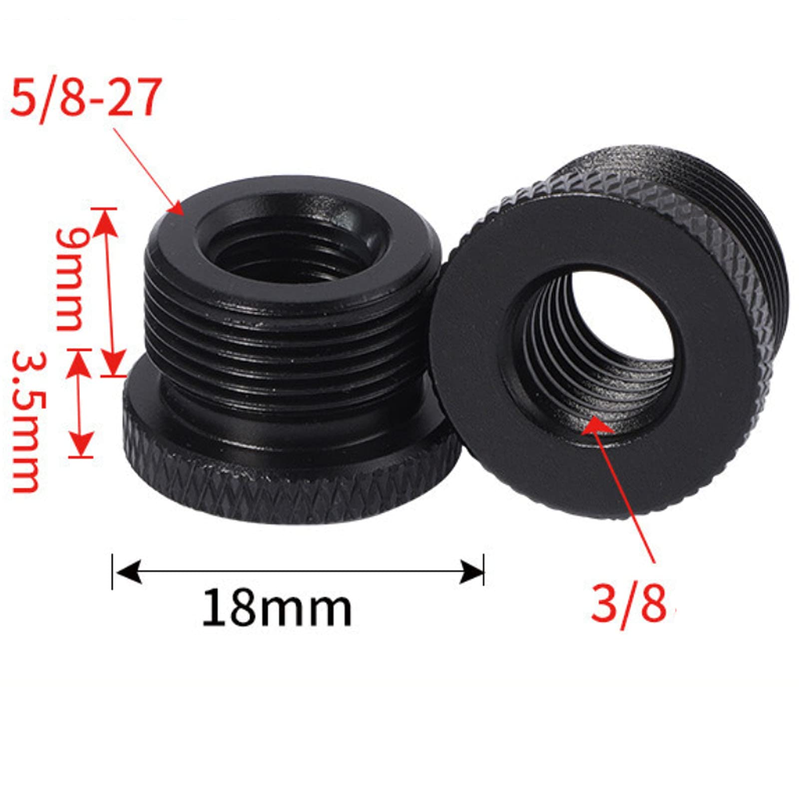 Rikavim 4pcs Mic Stand Adapter 3/8 Female to 5/8-27 Male Screw Thread Adapter Tripod Screw Adapter For Camera Monitor Microphone Stand Mount 5