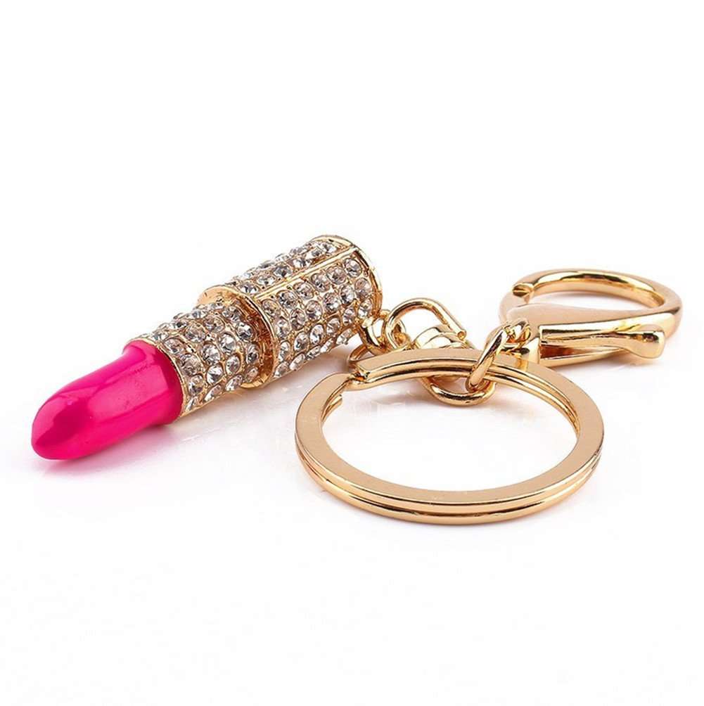 QTMY Cute Mini Lipstick Keychain for Women,Keyring Bag Charm Pendant for Girl Woman Lady 2