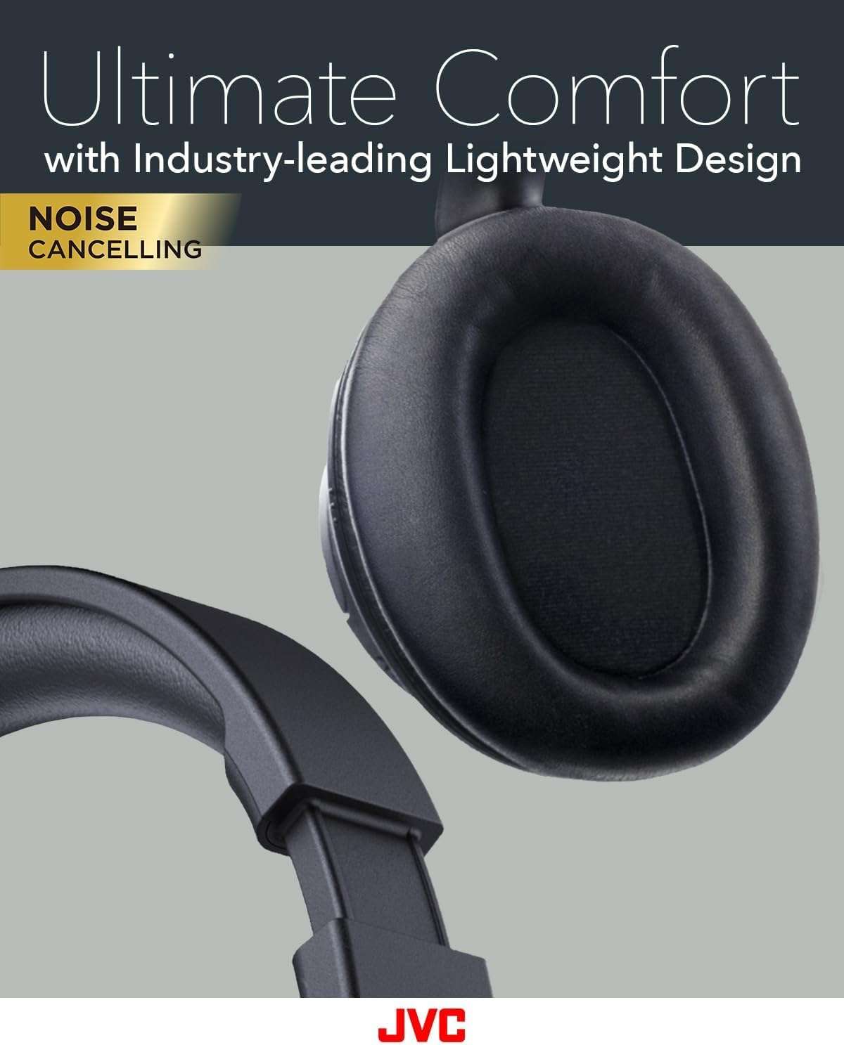 JVC Over Ear Wireless Active Noise Cancelling Headphones - Bluetooth 5.3 - Ambient Mode, 3 Audio Modes, Soft Comfort Pads, 35 Hr Battery, Foldable & Lightweight – Mic- Travel & All-Day Wear - HA-S75N 4