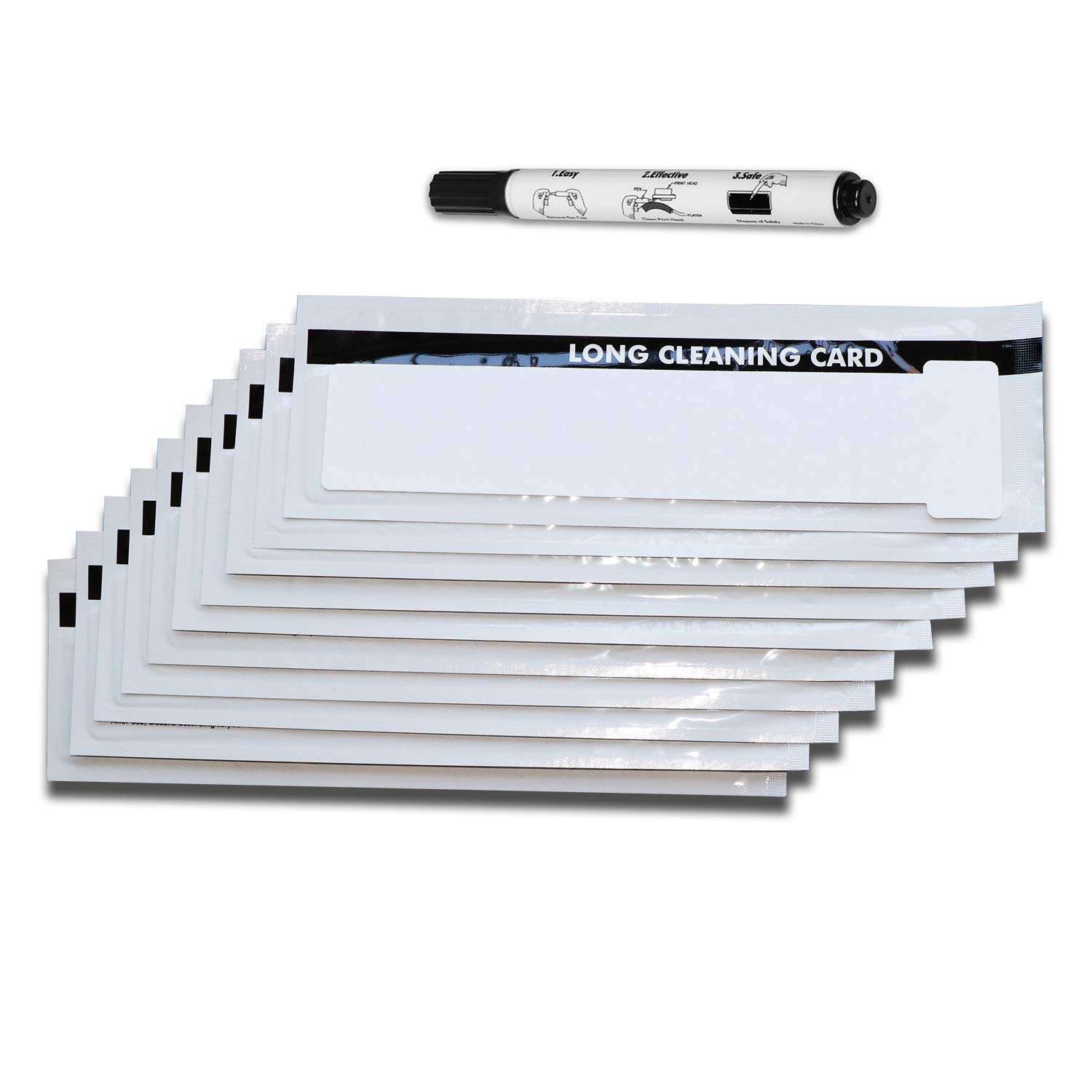 Ci Kyan Enduro+/Rio Printer Cleaning Cards Kit, Pack of 10 pcs Long T-Card and 1 Cleaning Pen CK-M9005-771/R 1