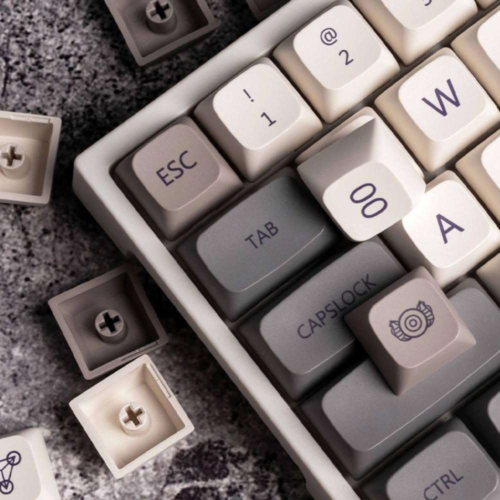 KCYSLY Revelation XDA Height Multi-Language 133 Keys Small Full Set PBT Thermal Sublimation Customized Keycaps for 60/64/84/98/10 Gaming Mechanical Keyboard MX Switch (Russian) 3