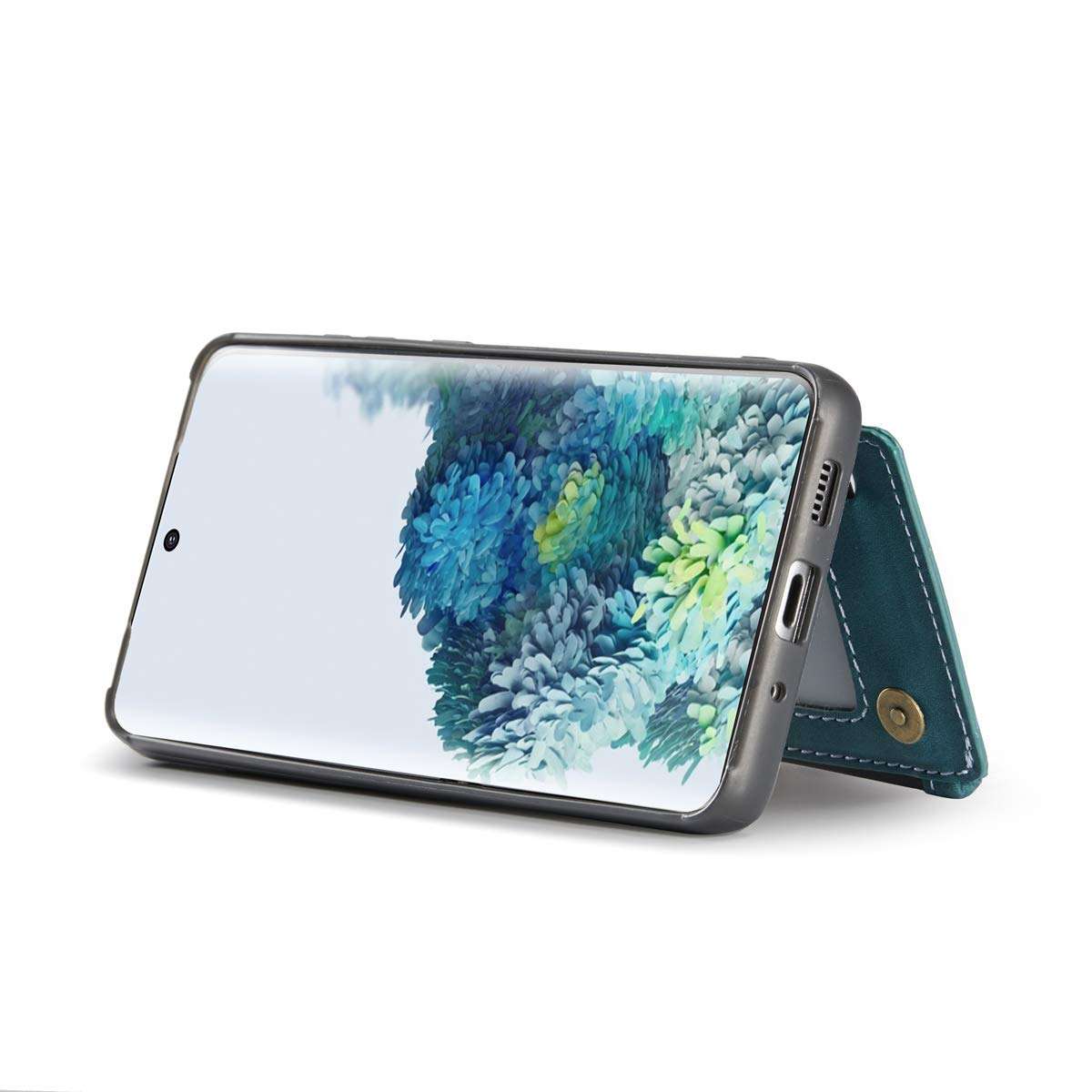 Samsung Galaxy S20+ Phone Leather Holder Wallets Case for Women Man Card Cute with Zipper Pocket (for ID Card,Credit Card Photo Fram Coin Money or License) 6.7inch Drop Protection Christmas Case-Blue 6