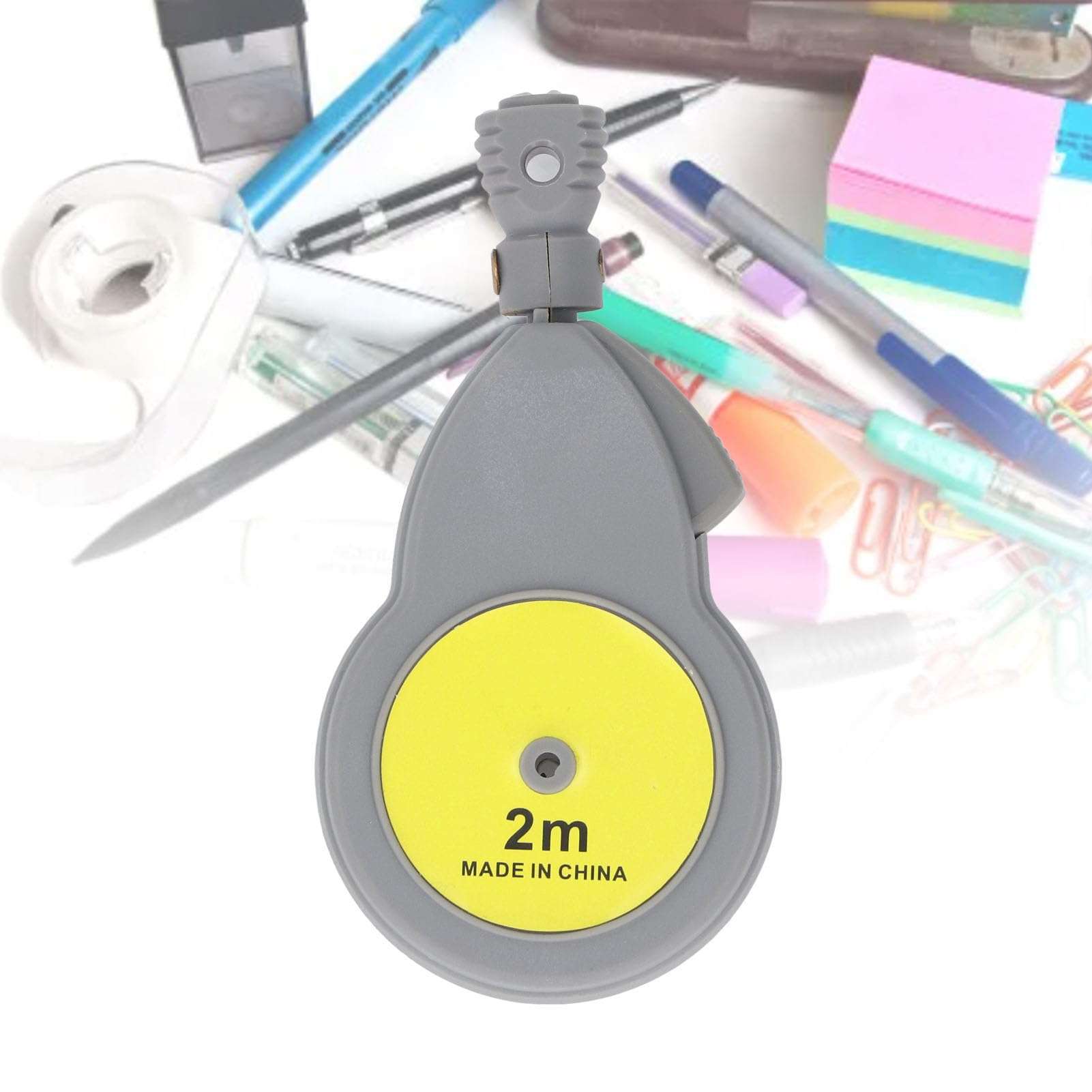 Rotating Tape Measure Compass Retractable Circle Drawing Tool with 50Pcs Pencil Refill for Woodworking Industrial Design 6ft 4