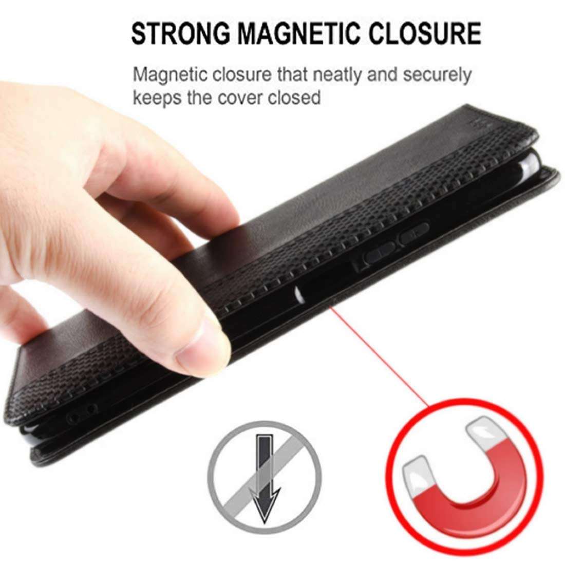 HualuBro Case for Blackview A80 / Blackview A80S, Retro PU Leather Full Body Shockproof Wallet Flip Case Cover with Card Slot Holder for Blackview A80 Phone Case (Black) 6