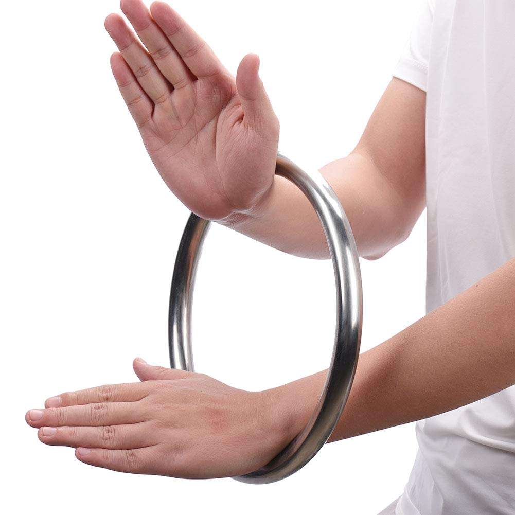 Wing Chun Stainless Ring Yewen Sau Sticky Hand Strength Training Tsun Siu Lum Kung Fu Self Defense Gun 2
